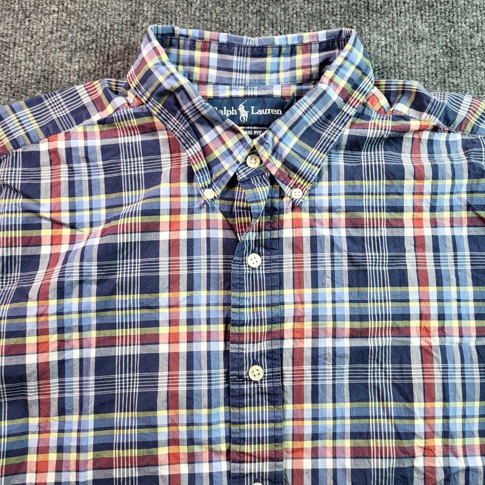 Ralph Lauren XXL Classic Fit Plaid Button Down Short Sleeve Shirt